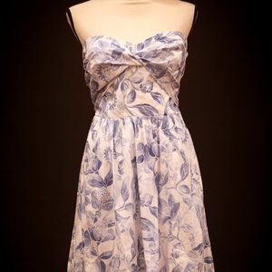 White House Black Market Strapless Floral Dress Size 12P